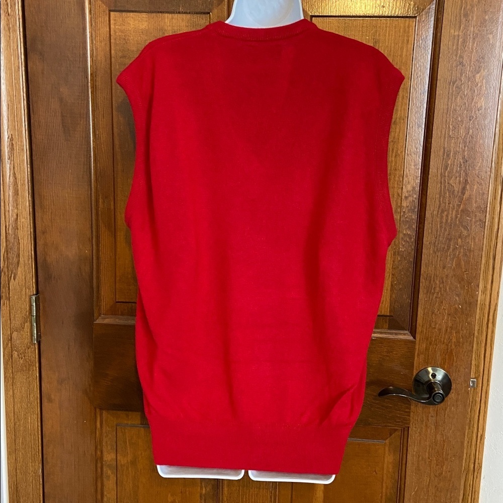 Vintage Par Four Sportswear Sweater Vest Mens X Red V-Neck Acrylic Golf Sz XL - Picture 4 of 8